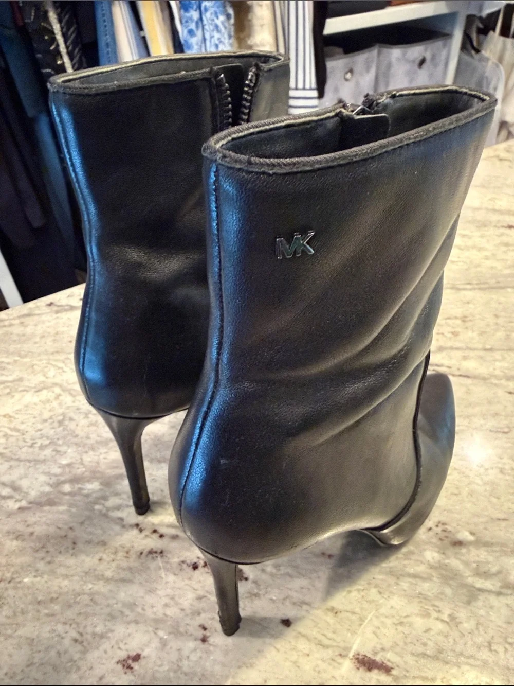 Michael Kors Women's Black Pointed-Toe Stiletto Ankle Boots
